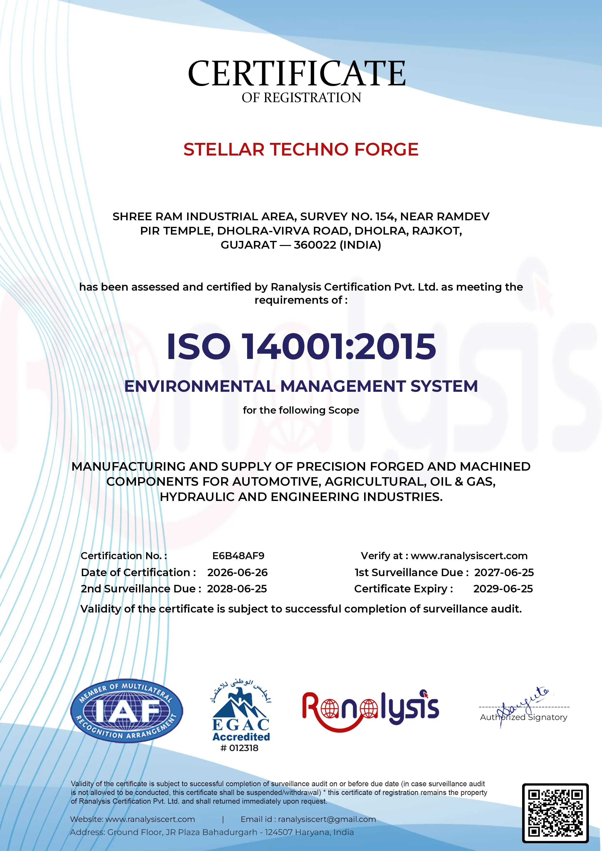 STELLAR-TECHNO-FORGE-ISO-14001-2015